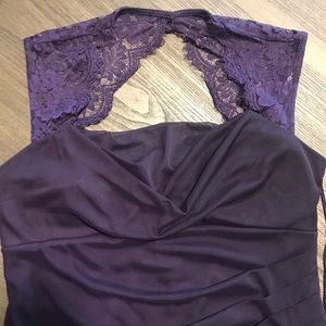Plum Lace Top Mini Dress 14p